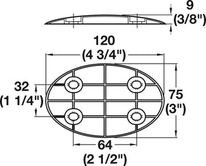 Häfele 642.43.300 Table Top Connector, Linkit, For Idea desking systems, Dark gray