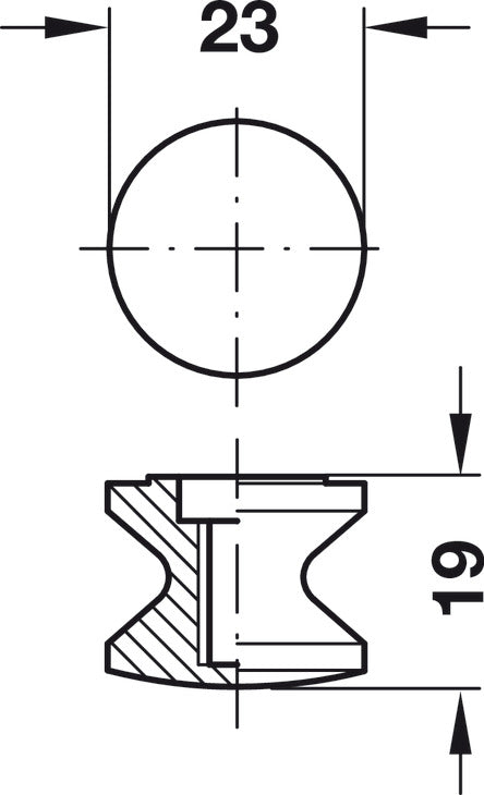 Häfele 229.01.677 Push-Button Knob, for Push-Lock, Plastic, Matte nickel