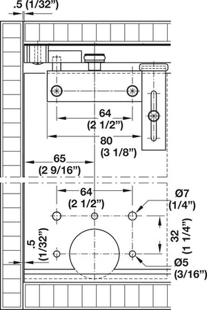 Häfele 402.23.002 Sliding Door Hardware, Slido F-Line15 55A, set, For Bottom Running Wood doors, for Door Weights up to 55 kg (121 lbs.), for 2 doors, with height adjustment