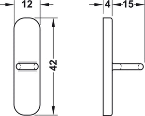 Häfele 237.56.315 Locking Bolt, for Glass Doors, Dialock®, Zinc, matt