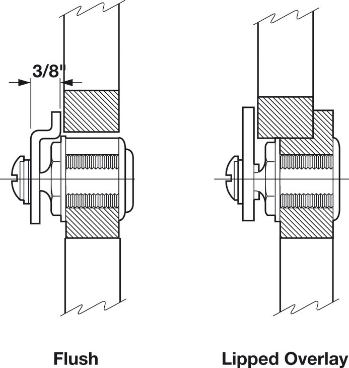 Häfele 235.10.401 Cabinet Drawer Cam Lock, C8102 Series, Keyed Alike, National Lock - High Security, Brushed chrome, key #101