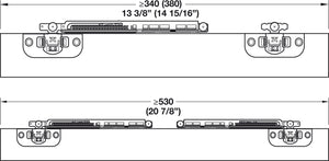 Häfele 402.33.003 Sliding Door Hardware, Slido F-Line21 12C, set, For small wooden sliding doors, for door weights up to 12 kg (26.4 lbs), for 2 doors, with dual soft closing on each door
