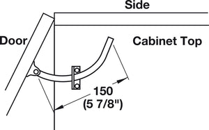 Häfele 371.32.700 Lid Stay, Door Restraint, Mounting: Right hand