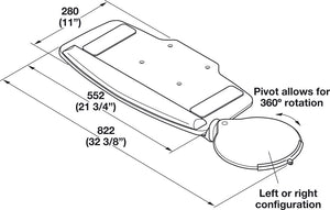 Häfele 632.68.336 Keyboard Tray, HDPE, HDPE plastic