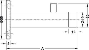 Häfele 937.12.800 Wall mounted door stops, with wardrobe hook, for screw fixing, Startec®, stainless steel, matte