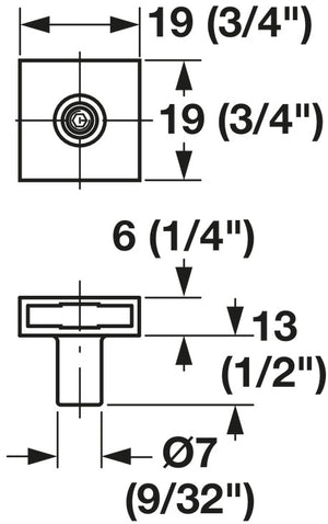 Häfele 237.22.100 Arresting Pin, Zinc, For central locking system, Length: 13 mm (33/64")