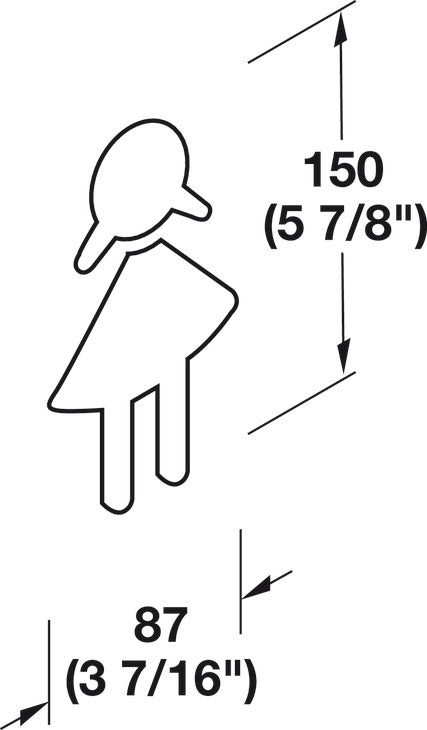 Häfele 987.05.155 Symbol, Female, HEWI, "Female" symbol, aqua