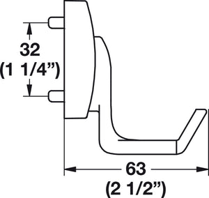Häfele 807.69.040 TAG - Wall Mounted Hook, Synergy Elite, Double Prong, Matte aluminum