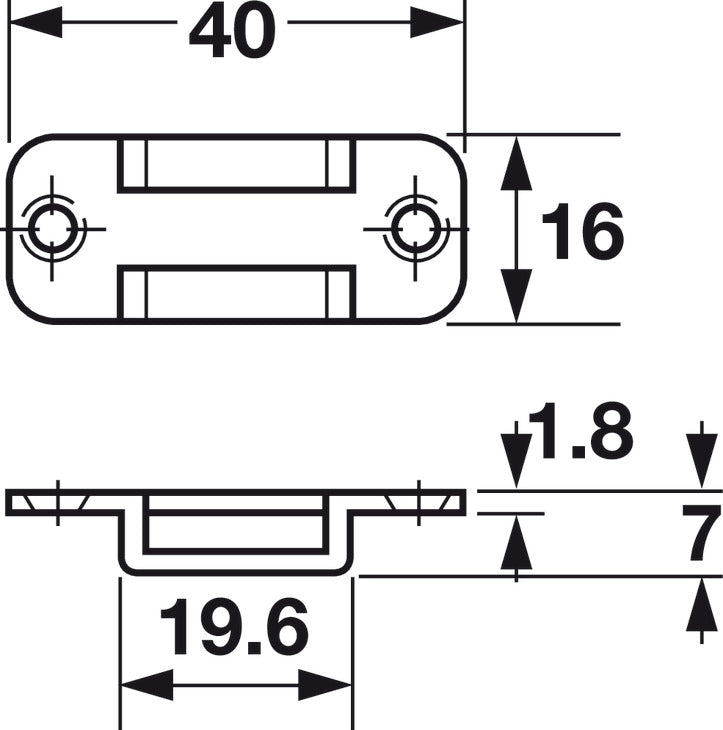 Häfele 237.23.720 Bar Guide, Open Type, Plastic, Cabinet lock accessories
