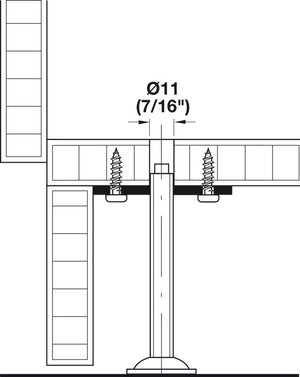 Häfele 637.09.008 Threaded Plate, Screw-Mount, For levelers or casters, M10