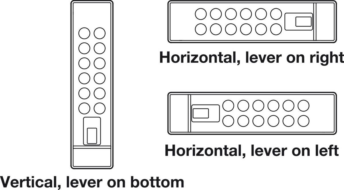 Häfele 231.98.017 Keypad Lock, Safe-O-Tronic® LS200, Horizontal right with knob on left, white