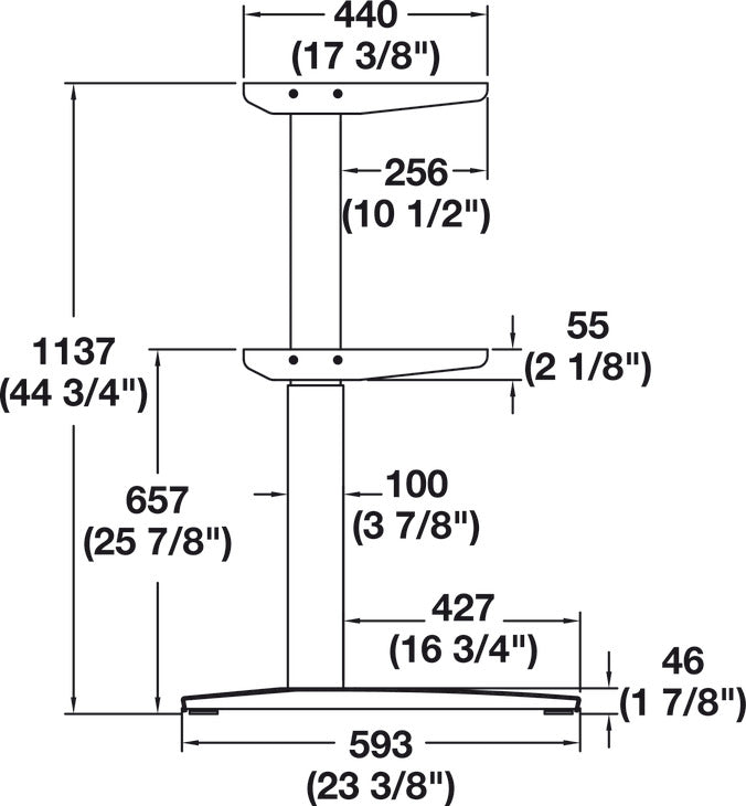 Häfele 630.44.325 J-Channel Sets, AdjusTable System® Electric Component System, Recommended top width: 48", actual base width: 994 mm (39 1/8")
