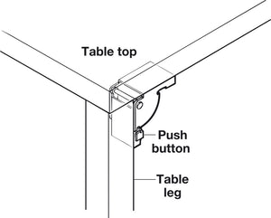 Häfele 642.90.919 Folding Fitting, For Tables and Benches, steel, galvanized, for 38 x 38 mm legs