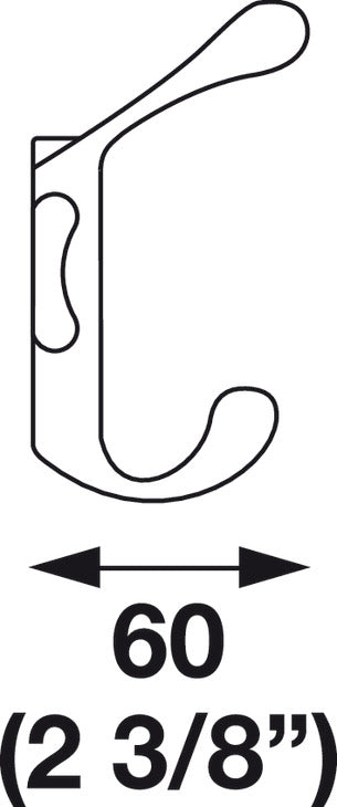 Häfele 843.81.600 Wall Mounted Hook, Lago di Como, Quadruple Prong, Satin nickel