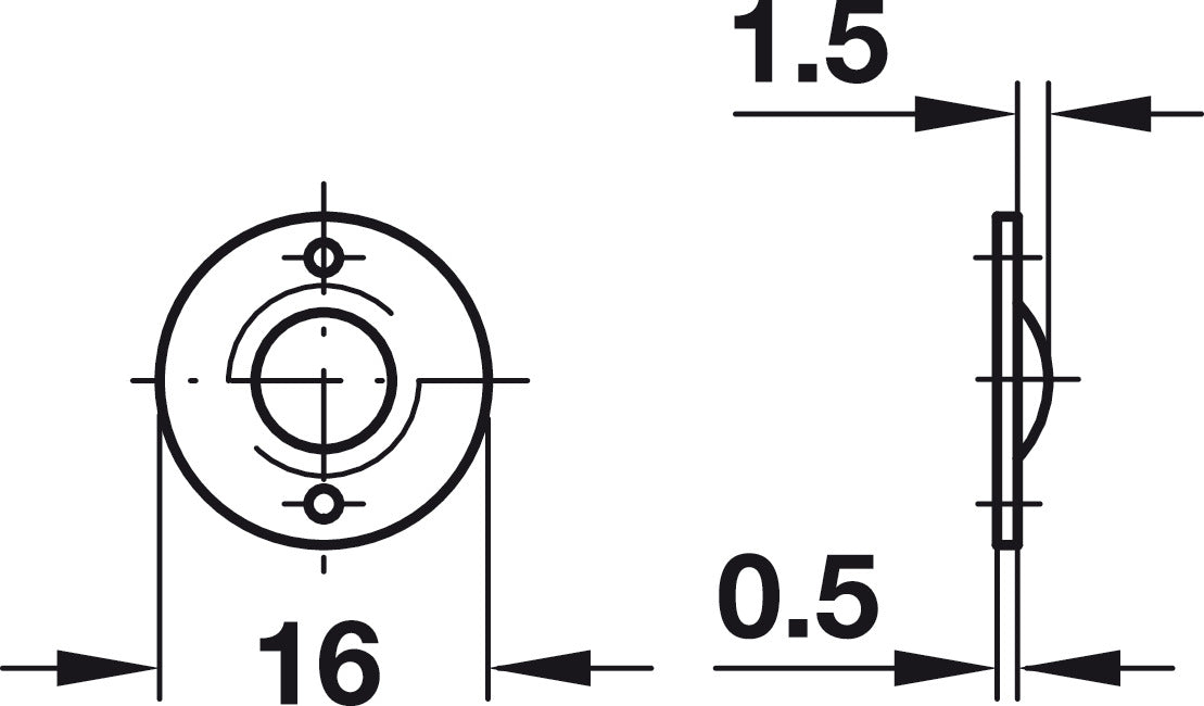 Häfele 241.86.123 Ball Catch, with Strike, Screw-Mounted, External Ø: 14 mm, internal Ø: 12.6 mm