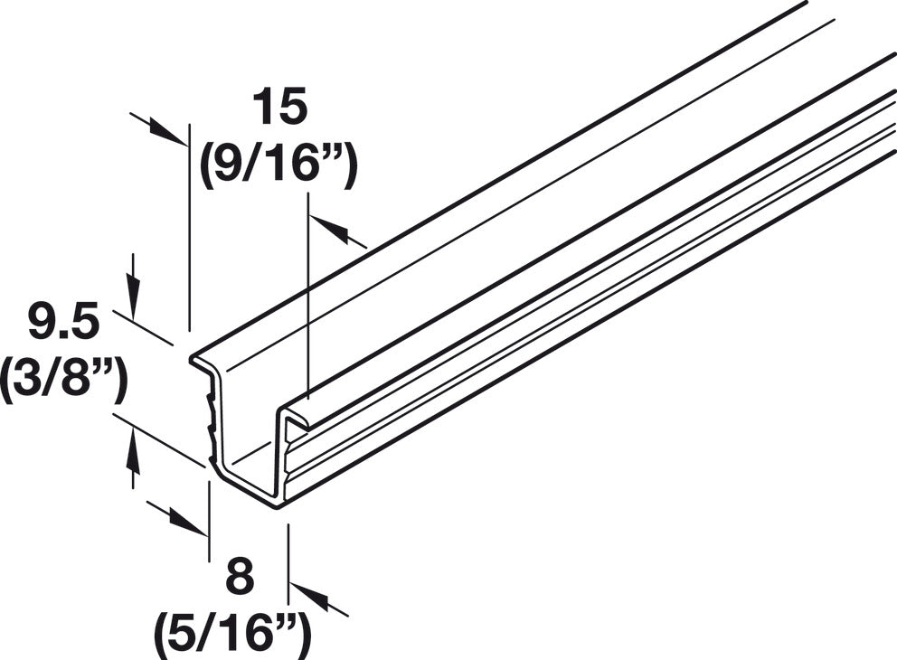 Häfele 402.27.000 Sliding Door Hardware, Slido F-Line19 20A, Infront/Vorfront for easy installation, for single-track wooden sliding doors, for door weights up to 20 kg (44 lbs.), Straight running gear, Infront (inset)