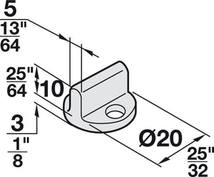 Häfele 407.01.942 Lower Guide, For One Door, For sliding door fitting for small wooden doors, Infront, for door weights up to 14/28 kg