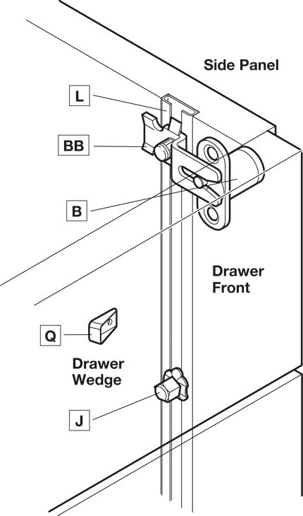 Häfele 234.86.900 Timberline - Lockbar Clip, for Side Mount Lock Body (234.86.017), modular removable core locking system