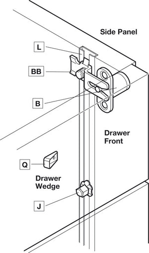 Häfele 234.86.900 Timberline - Lockbar Clip, for Side Mount Lock Body (234.86.017), modular removable core locking system
