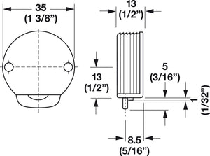 Häfele 404.20.120 Lower Roller, With Steel Spindle and Nylon Roller, for use with flush mount track, Brown
