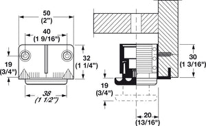 Häfele 637.42.950 Base Leveler, Heavy-Duty, with Pound-In Prongs, 150 kg load capacity