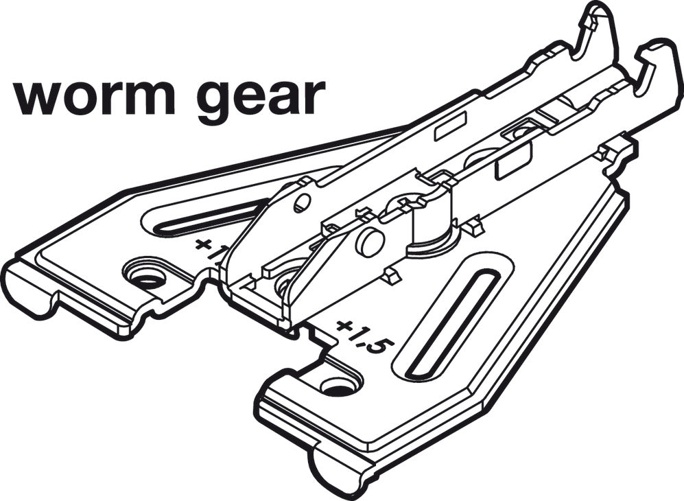 Häfele 348.38.575 Grass - Face Frame Adapter Baseplate, Tiomos, 2 Point Fixing via Worm Gear, Height 5 mm, model F058139828228