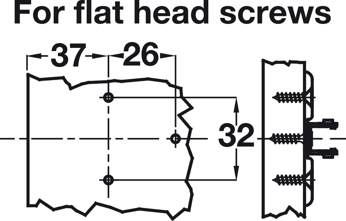 Häfele 348.39.501 Grass - Wing Baseplate, Tiomos 2-Point Fixing with Euro Screws, Height adjustment via worm gear, Height: 6 mm, model F058139873217