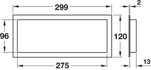 Häfele 571.64.735 Ventilation Grill, Plastic, with louvres, Square, White, 299 x 120 mm