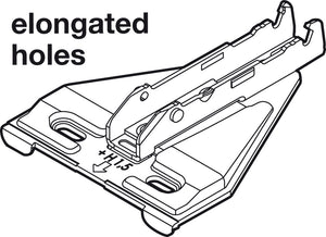 Häfele 348.38.641 Grass - Face Frame Adapter Baseplate, Tiomos, 2 Point Fixing, with Elongated Holes, Height 1.5 mm, model F058139821228