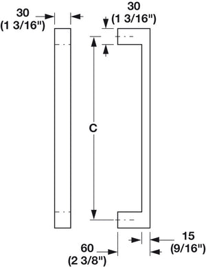 Häfele 903.00.070 Pull Handle, StarTec® Stainless Steel, 450 mm (17 11/16") CTC