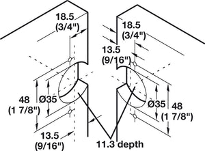 Häfele 343.90.710 Pie-Cut Corner, 78° Opening Angle