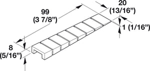 Häfele 006.90.920 Furniture Wedge, Plastic, With break away sections, White