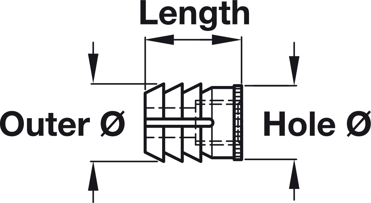 Häfele 039.33.042 Glue-in sleeve, Plastic (polyamide), For drill hole Ø: 8 mm, Length: 10 mm