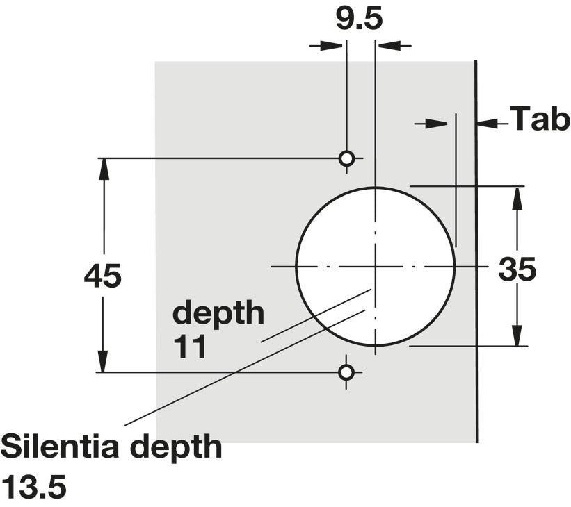 Häfele 329.11.585 Salice - Blind Corner Concealed Hinge, 94° Opening Angle, Self-Close, Inset Mounting, Nickel-Plated, Special Application, Rapido, model C27BN99AC