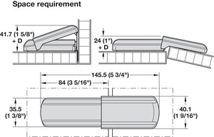 Häfele 329.08.290 Lapis - Cover Cap Set, for 110° Concealed Hinge, Plastic, chrome-plated, polished, cabinet side