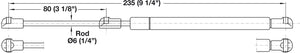 Häfele 373.71.902 Lid Stay, E-Z Open, For wood or aluminum doors, 33.7 lbs 150 N