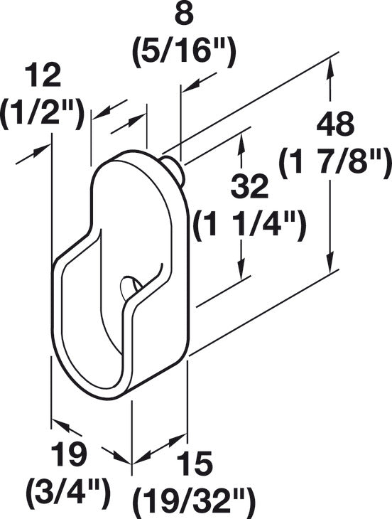 Häfele 810.30.290 TAG - Closet Rod with Supports, Oval, powder-coated, matte nickel, 29 3/4" length