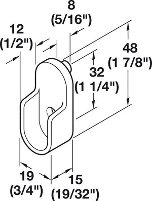 Häfele 810.30.290 TAG - Closet Rod with Supports, Oval, powder-coated, matte nickel, 29 3/4" length