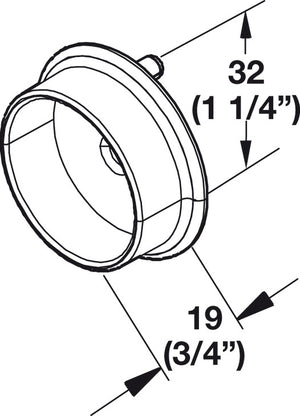 Häfele 803.56.100 TAG - Closet Rod End Support, Synergy Collection, With two pins for 5 mm holes, Dark oil-rubbed bronze