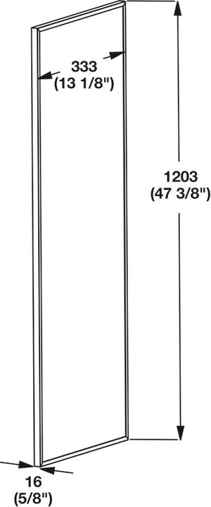 Häfele 805.72.630 TAG - Fixed Mirror, Synergy Elite, 47 3/8" Height, Matte nickel