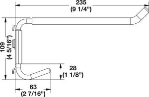 Häfele 792.02.200 TAG - Garden Tool Hook, Omni Track®, holds multiple long handle garden tools