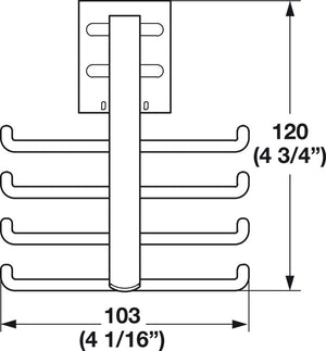 Häfele 792.03.900 TAG - Tie Hook, Omni Track®, Holds 8 ties