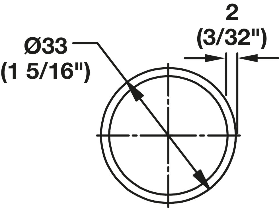 Häfele 801.42.936 TAG - Round Closet Rod with Supports, Synergy Collection, Matte aluminum, 23 3/4"