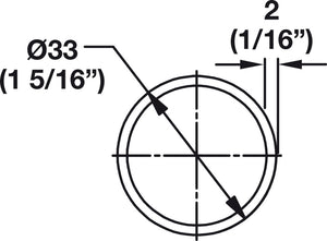 Häfele 801.42.200 TAG - Round Closet Rod, Synergy Collection, Polished chrome, 96" length
