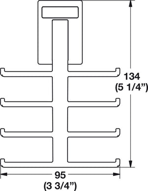 Häfele 807.68.300 TAG - Tie Hook, Synergy Elite Collection, Holds 8 ties, Black