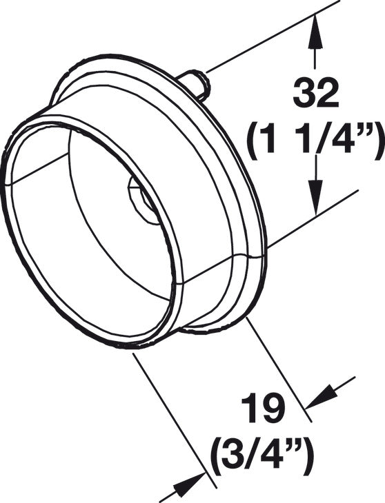 Häfele 801.42.236 TAG - Round Closet Rod with Supports, Synergy Collection, Polished chrome, 23 3/4"