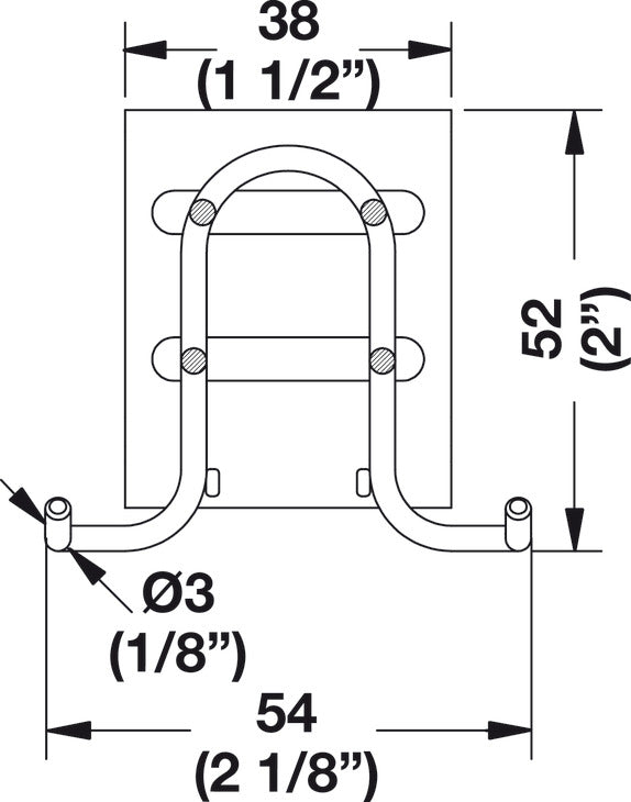 Häfele 792.02.251 TAG - Wrench Hook, Omni Track®, Holds two wrenches or other small items