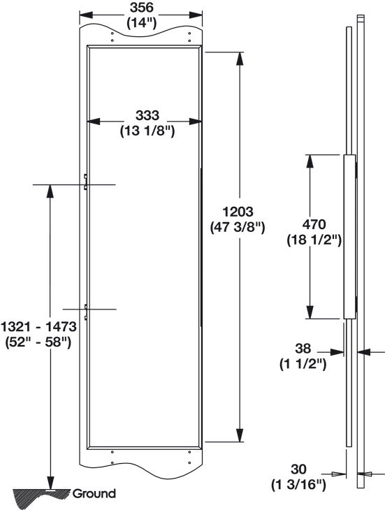 Häfele 805.73.321 TAG - Full Rotation Mirror, Synergy Elite, 35" height, slate