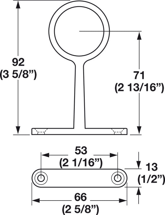 Häfele 802.06.667 TAG - Center Support, for Round Closet Rod, Synergy Collection, Matte nickel