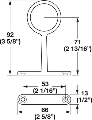 Häfele 802.06.667 TAG - Center Support, for Round Closet Rod, Synergy Collection, Matte nickel